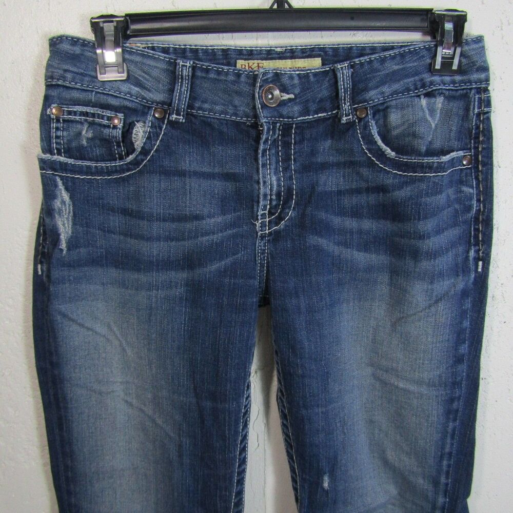 BKE Culture Women's Bootcut Jeans Size 32x30 Medium Wash Distressed Stretch